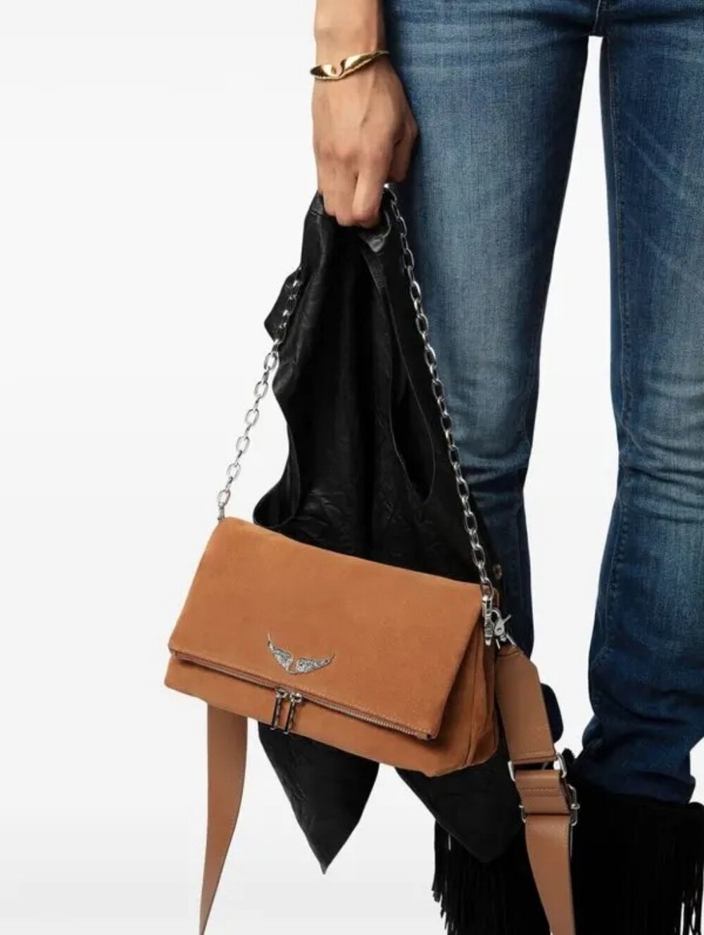 Zadig & Voltaire 
rocky suede shoulder bag